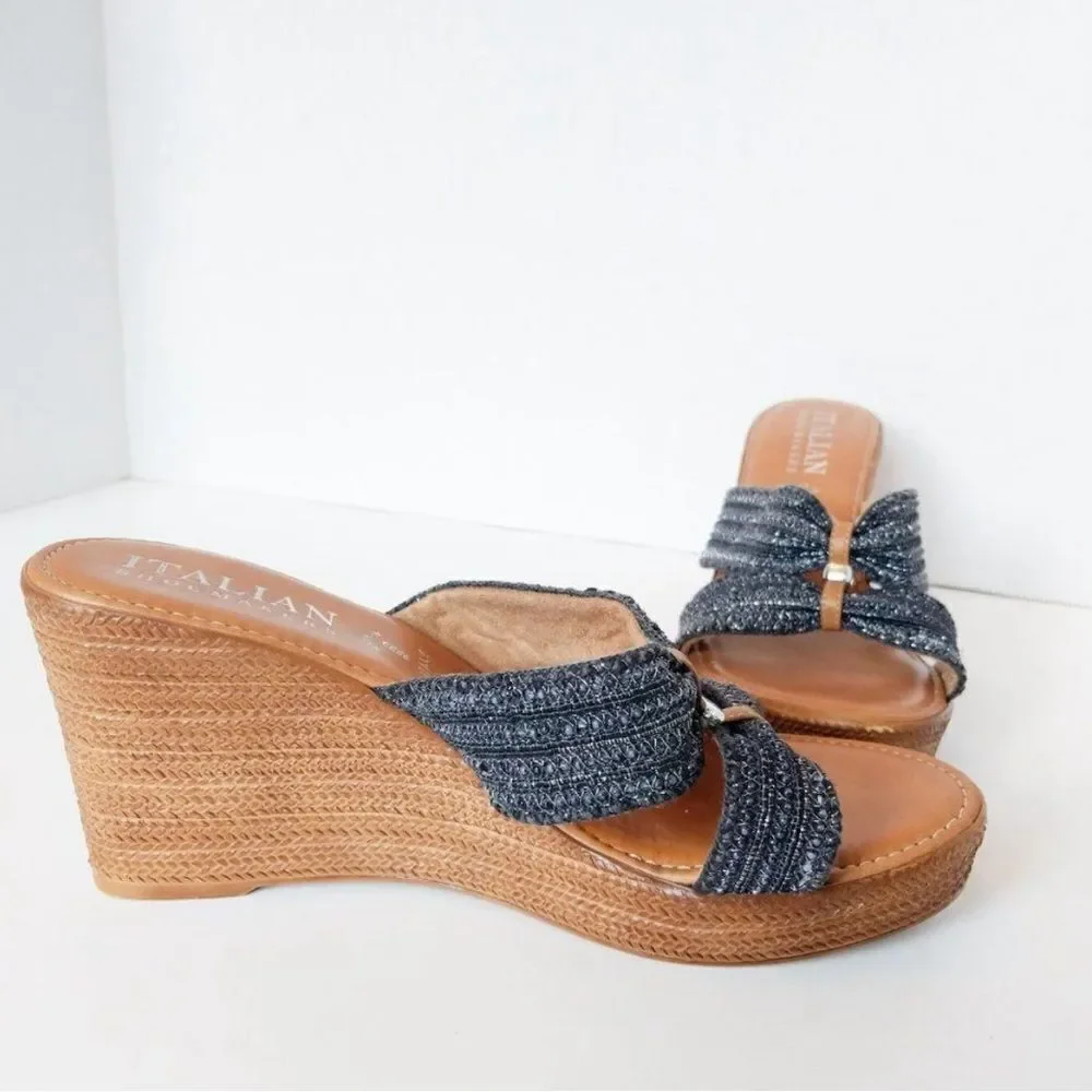 ITALIAN SHOEMAKERS Woven Wedge Slide On Trendy